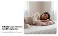 Ergonomic Design Side Sleeper Pillow Pressure Relief Butterfly Shaped Pillow Silky Skin-Friendly Textile for Women, Adults, Sleeping