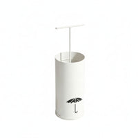 Cylindrical Umbrella Stand with Hanging Bar Modern Umbrella Storage Rack Slim Holder Elegant for Hallway, Foyer, Doorway