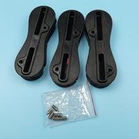 3 Pieces 5 Degree FCS2 Fin Plug Base Slotted Molded Ribbed Fin Plug