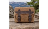 Motorcycle Side Bag Waterproof Canvas Saddlebag with Buckle Straps Side Bag for Bikers, Road Trips