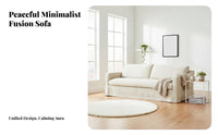 Wabi-Sabi Design 3-Seater Sofa Nordic design Three-Seater Couch Minimalist Aesthetic Living Room Furniture launderable Cover for Interior Designers, Hotel owners, Apartment Dwellers, Guesthouse, awayice, Bedroom