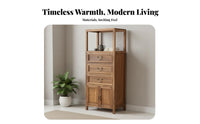 Stepped Curio Cabinet Modern Oriental Design Sideboard Vintage Aesthetic