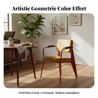 Geometric Backrest Chair Postmodern Geometric Design Dining Furniture Artistic Design Aesthetic Handmade for Interior Designers
