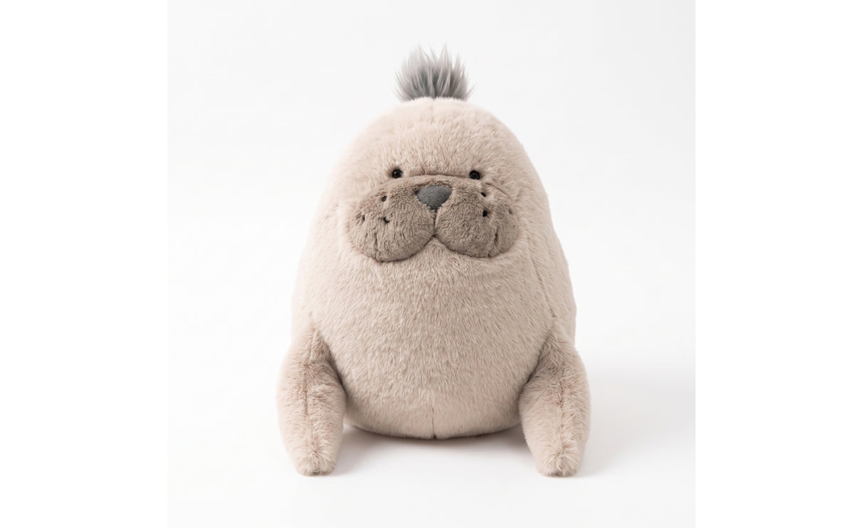 Soft Soft Toy Seal Huggable Seal Stuffed Animal Fuzzy Stuffed Sea Animal 35 Cm for Children, Toddlers, Baby, Bedtime, Nursery, Sofa