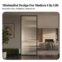 Stainless Steel Glass Partition Light Luxury Design Fluted Glass Room Divider Semi-Transparent Modern Entryway Screen for Renters, Foyer, Cafe