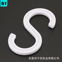 Plastic S-Hooks for Hanging, White