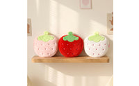 Fuzzy Strawberry Cosmetic Bag Cute Strawberry Pouch with Zipper Fluffy Soft-Furred Makeup Pouch Portable for Girls, Students, Travel, Dorm Room