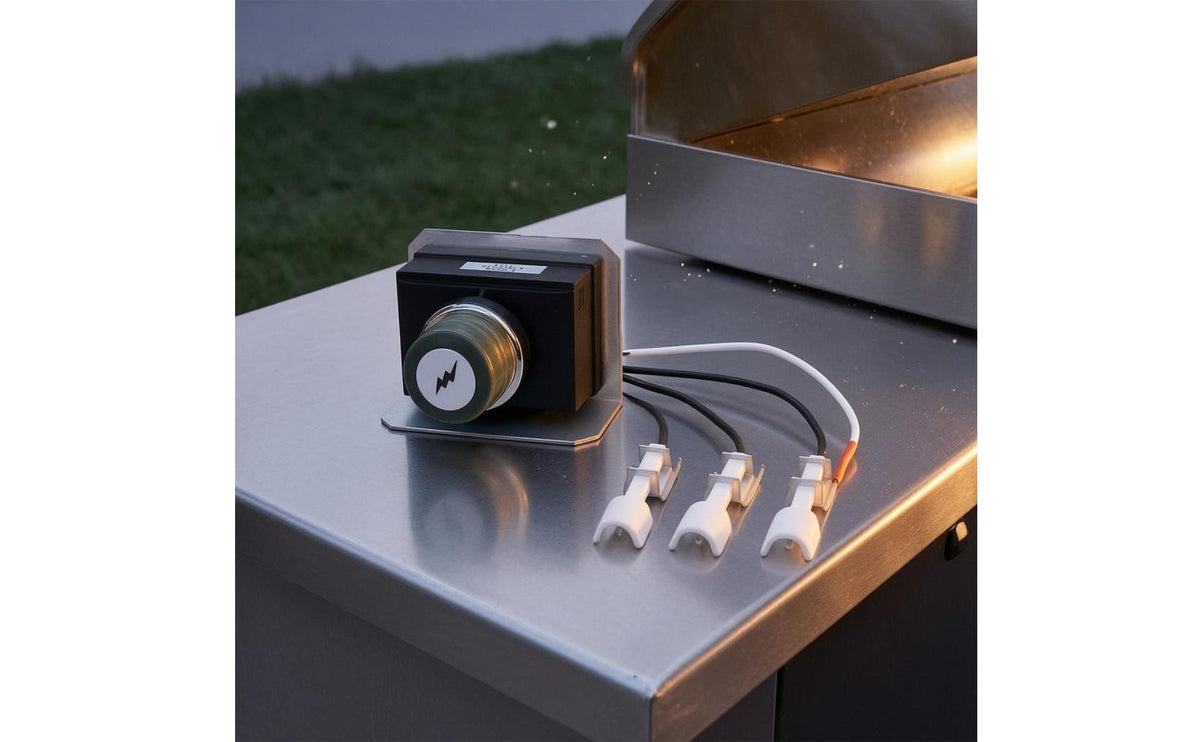 Gas Grill Spark Initiator Module Three Connectors Push Button Spark Initiator Black Housing Gas Grill Ignition Switch