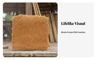 Simulated Thatch Panel Realistic Appearance Synthetic Thatch Roofing Weather Resistant Fake Straw Roof Panel for Homeowners, Hobbyists, Roofs, Patios