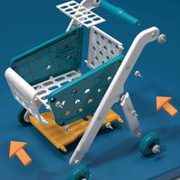 Shopping Cart Toy Role-Playing Toy Grocery Cart Push-Along Realistic for Children, Playroom, Classroom