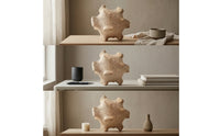 Geometric Sculpture Spiky Geometric Ornament Porous Tabletop Decor Piece for Living Room, Study