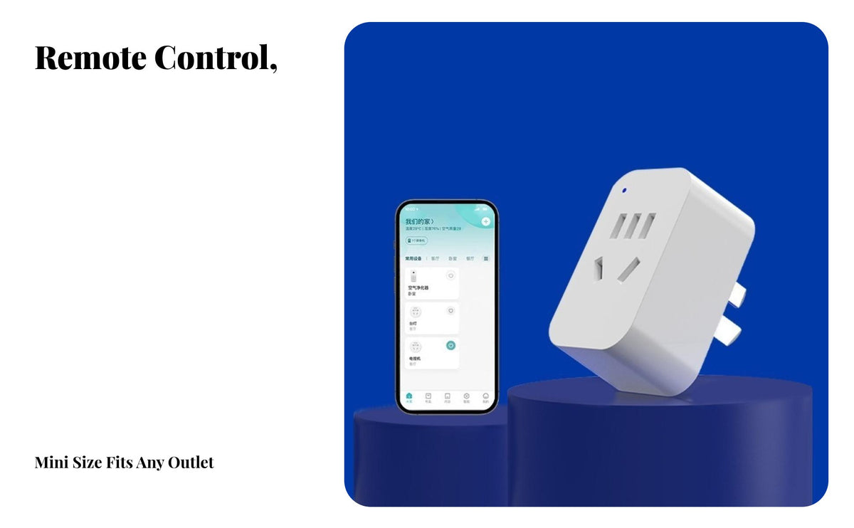 Mini Smart Socket Small Design Mini Smart Plug Voice Activated Plug Easy Setup Distance Control Outlet No Hub Required for Home
