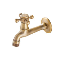 Wall Mounted Cold Water Faucet Compact Single Cold Water Spout Retro Threaded Wall Tap for Mop Sink