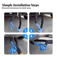 High Strength Soft Shackle strong Duty Soft Shackle Recovery Kit Wear Resistant hauling gear Lightweight for trail-road vehicle operators, lorry Owners, emergency Personnel, vehicle recovery systeming, recovery track Riding