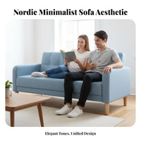 Nordic Design 3-Seater Fabric Sofa Modern Minimalist Design 3-Seater Settee Economical Living Room Furniture Space-Saving for Apartment Dwellers, Small Families, Homeowners, Home