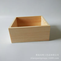 Unfinished Pine Wood Storage Box Desktop Organizer Tray Gift Box