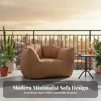 Soft Two-Seater Pouf Removable Cover Lazy Sofa Soft Texture Oversized for Adults, Players, Bedroom, Book Nook