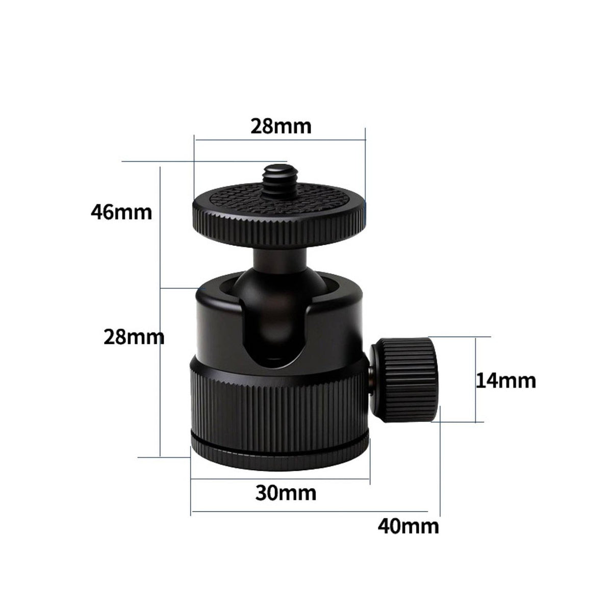 360 Pan Head Locking Knob Camera Swivel Head Metal Body 360 Degree Tripod Mount for Content Creators, Live Streaming, Photography, Video Filming