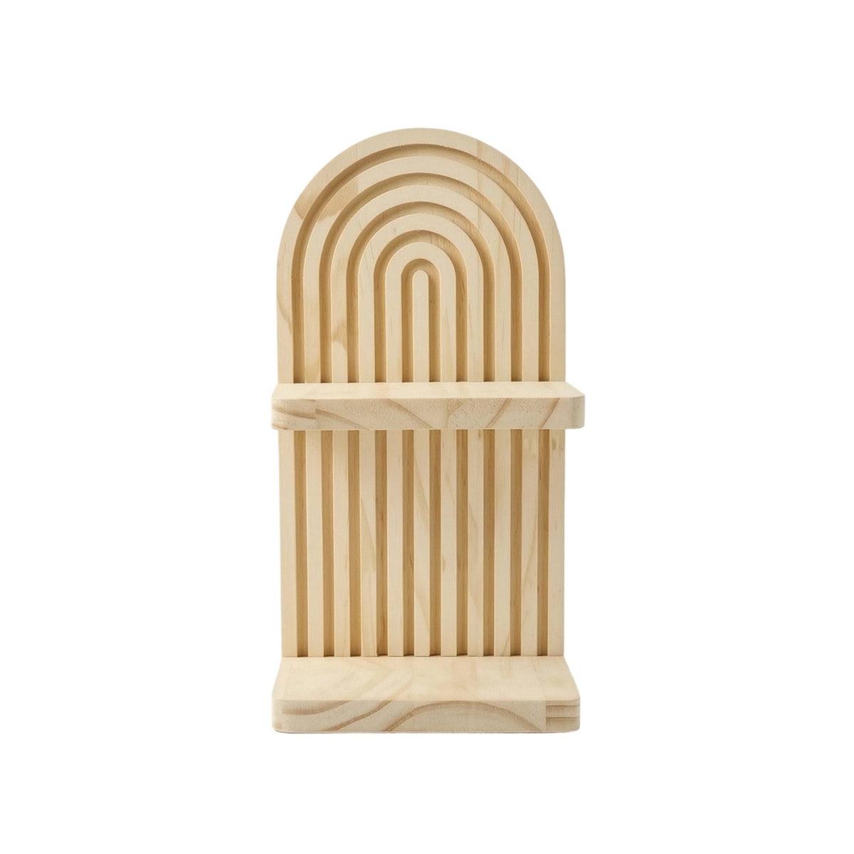 Decorative Arched Wall Shelf Geometric Slatted Wall Shelf Floating Shelving Minimalist for Bedroom