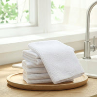 Highly Absorbent Microfibre Cloth Pack of 5, White Dish Cloths for Kitchen, Reusable Microfiber for Dishes and Cookware Drying