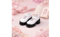 School Shoes Buckle Strap Elevated Sole Doll Shoes Rounded Toe