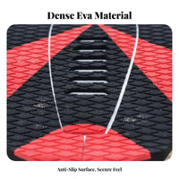 3 Pieces Surfboard Tail Pad Geometric Textured D 3 Piece Surfboard Tail Pad Stand-up Paddleboard Non-Slip Mat Center Arch