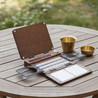 Tripod-Ready Travel Paint Box with Cups Portable Watercolor Box with Mixing Area Foldable Paint Palette with Lid Compact for Painters