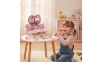 Tabletop Pretend Vanity Playset Child-Safe Kids Makeup Table with Mirror Preschool Kids Vanity Set Sturdy for Toddlers