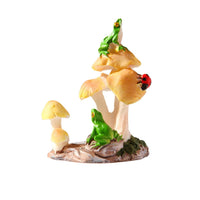Frog on Toadstool Figurine Cute Toadstool Figurine Detailed for Hobbyists