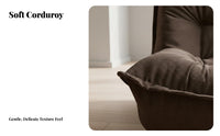 Stylish Armless Floor Sofa Minimalist Aesthetic Caterpillar Sofa Chair Ergonomic Design Indoor Seating Soft Corduroy Cover for Adults, Students, Living Room, Bedroom, Apartment, perusing corner