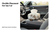 Large Capacity Car Armrest Tissue Holder Cute Design Soft Puff Tissue Box Decorative for Children, Women