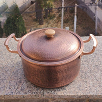 Handmade Copper Cooking Pot Thickened Hammered Copper Soup Pot All Stovetops Cookware