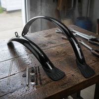 Black Mudguard Pair Metal Support Rods Bike Mudguard Engineering