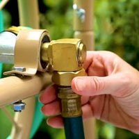 Angular Swivel Elbow Adapter Compact Brass Hose Elbow Gold-Toned 3/4 GHT Hose Adapter