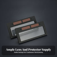 2 Pieces Liquid-Crystal Auto-Darkening Joining Lens Solar Cell Authentic-Color Joining Lens Black Frame Industrial Safety Gear Rectangular