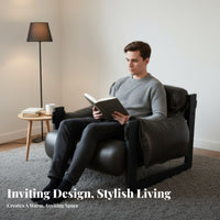 Stylish Designer visual and design U-Shaped Armchair Retro Inspired Adjustable rearrest Chaise Lounge sturdy Frame Living Room Seating Ergonomic Design for Homeowners, Adults, Readers, perusing reading area, Bedroom, Apartment, Office