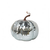 Mirrored Pumpkin Ornament Silver Mosaic Pumpkin Glass Look for Photo Props