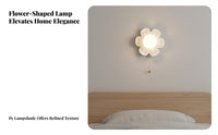 Modern Design Flower Wall Lamp Easy Installation Flower Shaped Sconce 3 Color Temperatures Pull Chain Wall Light for Students, Homeowners, Bedroom, Hallway, Study Room, Deactivate Ice