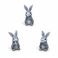 3 Pieces Easter Bunny Decor Resin Hare Figurine Set Hand-Painted Look House Decoration for Courtyard