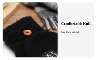 2 Pieces Fold-over Gloves Korean Design Fold-over Fingerless Gloves Half Finger Mittens Gender-Neutral Transformable Mittens