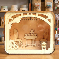 Portable Hamster Cage and Travel Hamster Carrier, Solid Wooden Hamster House with Open Top, House Shape Pet Travel for Guinea Pig Carrier Box