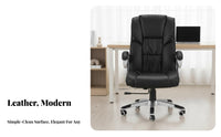 Authentic Leather managerial Highspine Armchair Adjustable Height Ergonomic Rolling Chair 360-Degree rotating Office Furniture Padded Armrests for managerials, Managers, distant Workers, Study Room, Workstation