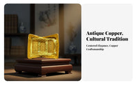 Chinese Gilded Ingot Reproduction Aged Finish Chinese Gilded Ingot Ideal Gift Antique Design Wealth Ingot for Collectors, Business Owners, Living Room