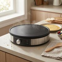 Adjustable Temperature Electric Crepe Maker Indicator Lights Crepe Maker Flat Cooking Surface Round Griddle 1000 W