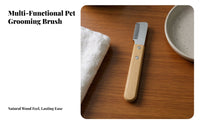 2 Pieces Gentle Trimming Wooden Handle Grooming Stainless Steel Blade Undercoat Stripping Professional Grade for Deshedding