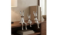Hare Family Figurines Electroplated Shiny Hare Decor Glossy Mini Bunny Ornaments