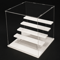 Acrylic Display Cabinets, Clear Model Display Case with Lid & Internal Shelves, Dustproof Collectible Display Case for Figurines, 31.5cm
