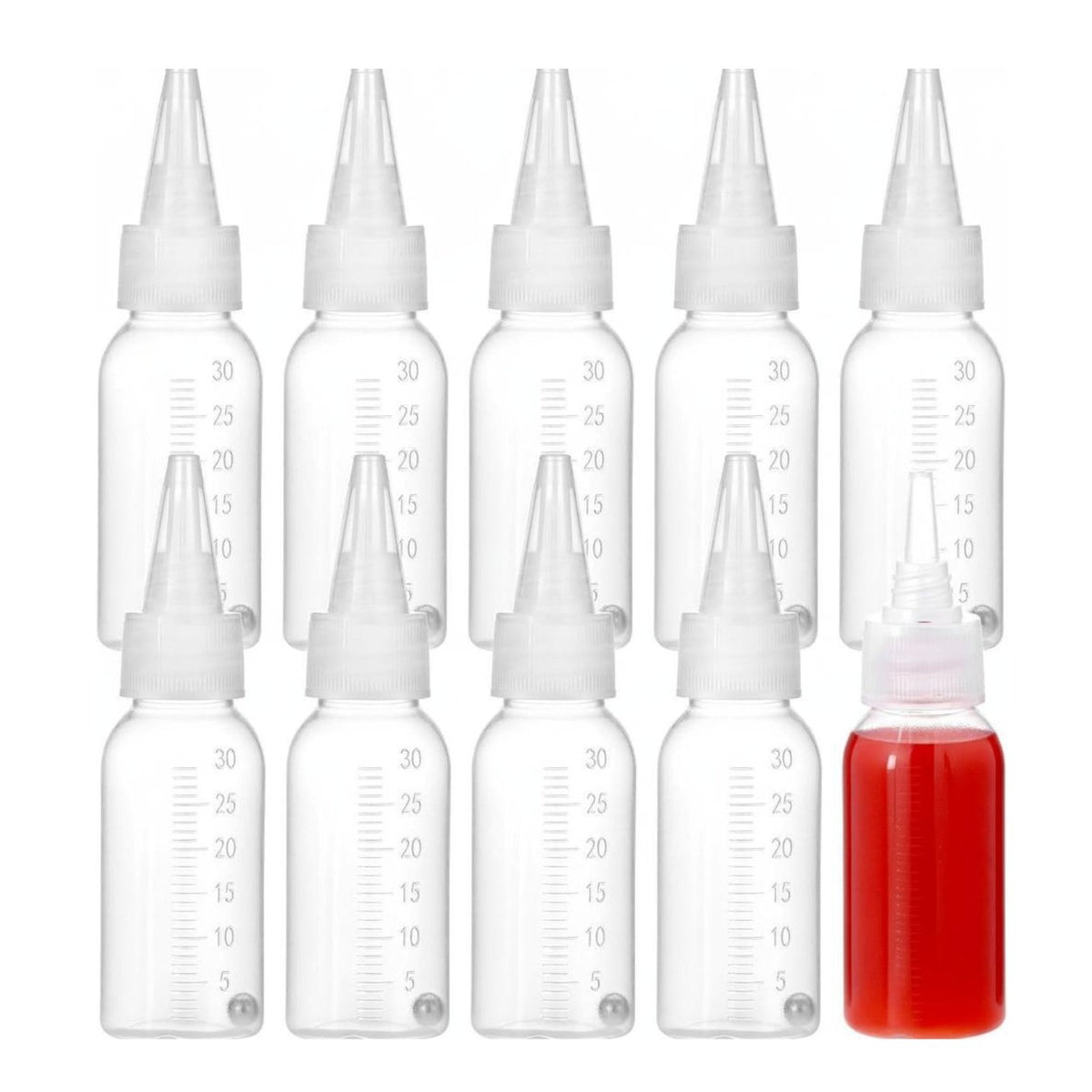 10 Pieces Leakproof Design Plastic Paint Storage Bottle Leak-Proof Caps Paint Mixing Bottle Squeezable Body Art Supply Reusable for Artists, Model Makers, Hobbyists, Crafting