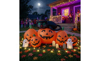 Inflatable Pumpkin with Cat Cute-Spooky Pumpkin Cat Inflatable Quick Setup Inflate Decoration for Lawn