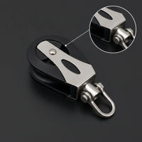 Stainless Steel Single Pulley Compact Rope Pulley Corrosion-Resistant Block Heavy-Duty for Sailors, Marine Rigging